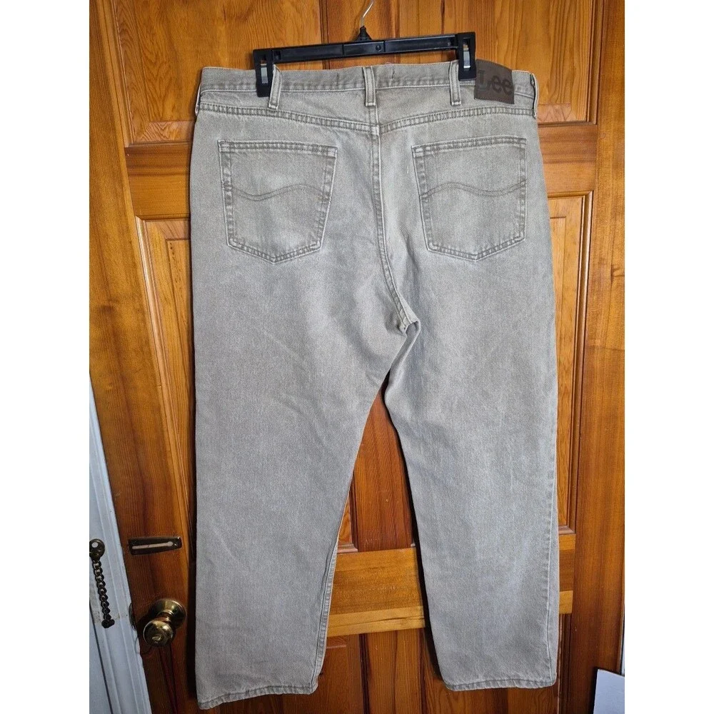 Vintage Lee Regular Fit Jeans Mens 40x30 Brown Denim 90s Made in Mexico Cotton